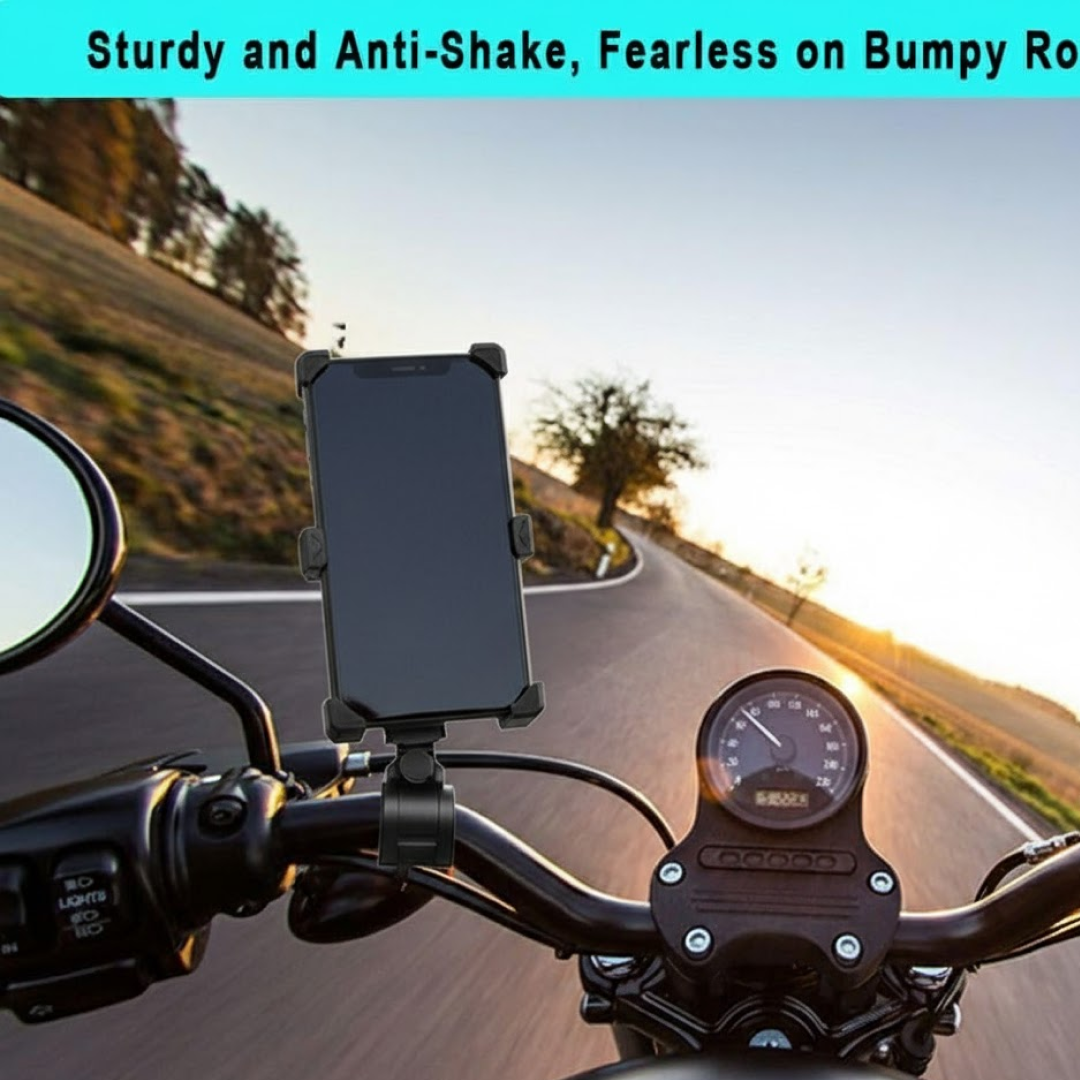 Mobile Phone Holder View Mirror Mount Solid Metal Cradle for Bike and Phones