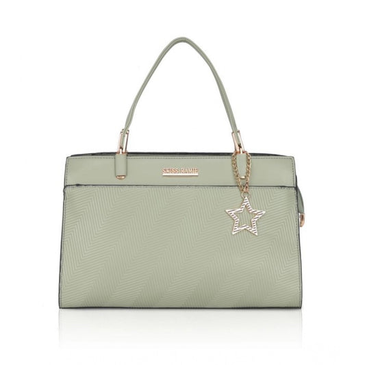 Generic Women's Faux Leather Textured Adjustable Long Belt Handbag (Green)