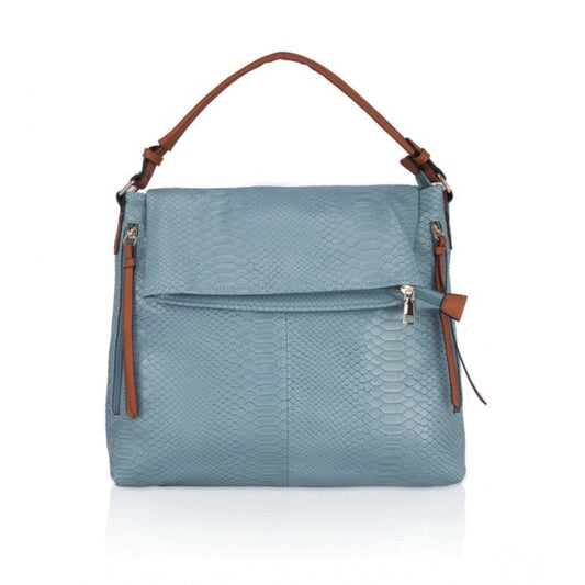 Generic Women's Faux Leather Textured Sling Bag (Blue)
