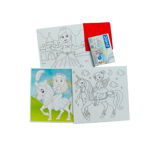 Fun With Coloring Board-Princess | Cardboard | Educational Toys| 3+ Years