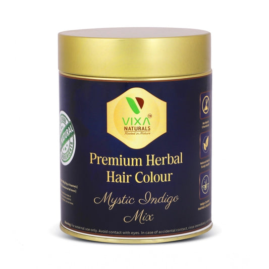 Generic Women's Vixa Naturals Indigo Mix Hair Color | Henna Powder for Hair | Natural Black Herbal Hair Dye | Organic Mehndi with Indigo, Tulsi, Baheda & Thankuni | 25g x 8