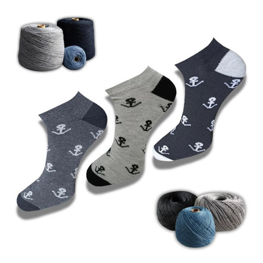 Generic 3_Pair Set Unisex Casual Cotton Printed Low Cut Socks (Multicolor)