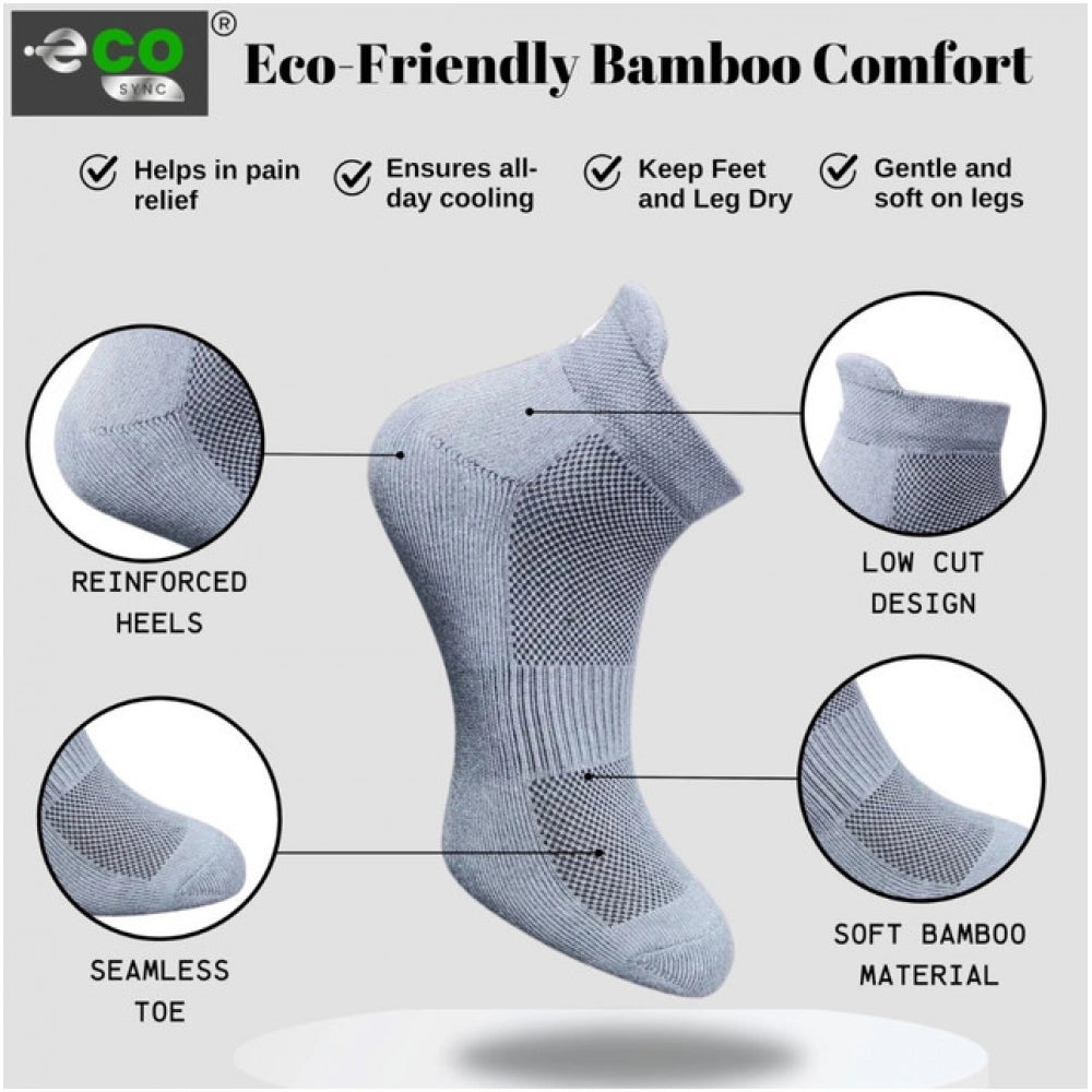 Generic 4_Pair Set Unisex Casual Bamboo Cotton Printed Ankle Length Socks (Multicolor)