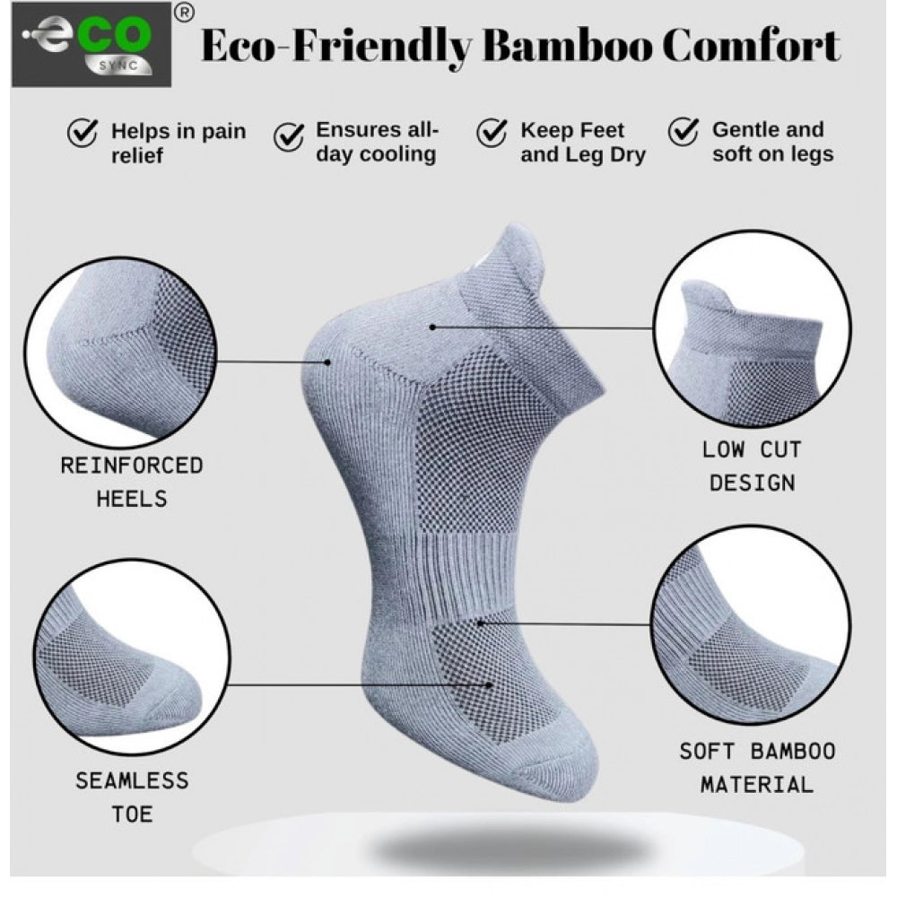 Generic 4_Pair Set Unisex Casual Bamboo Cotton Printed Ankle Length Socks (Multicolor)