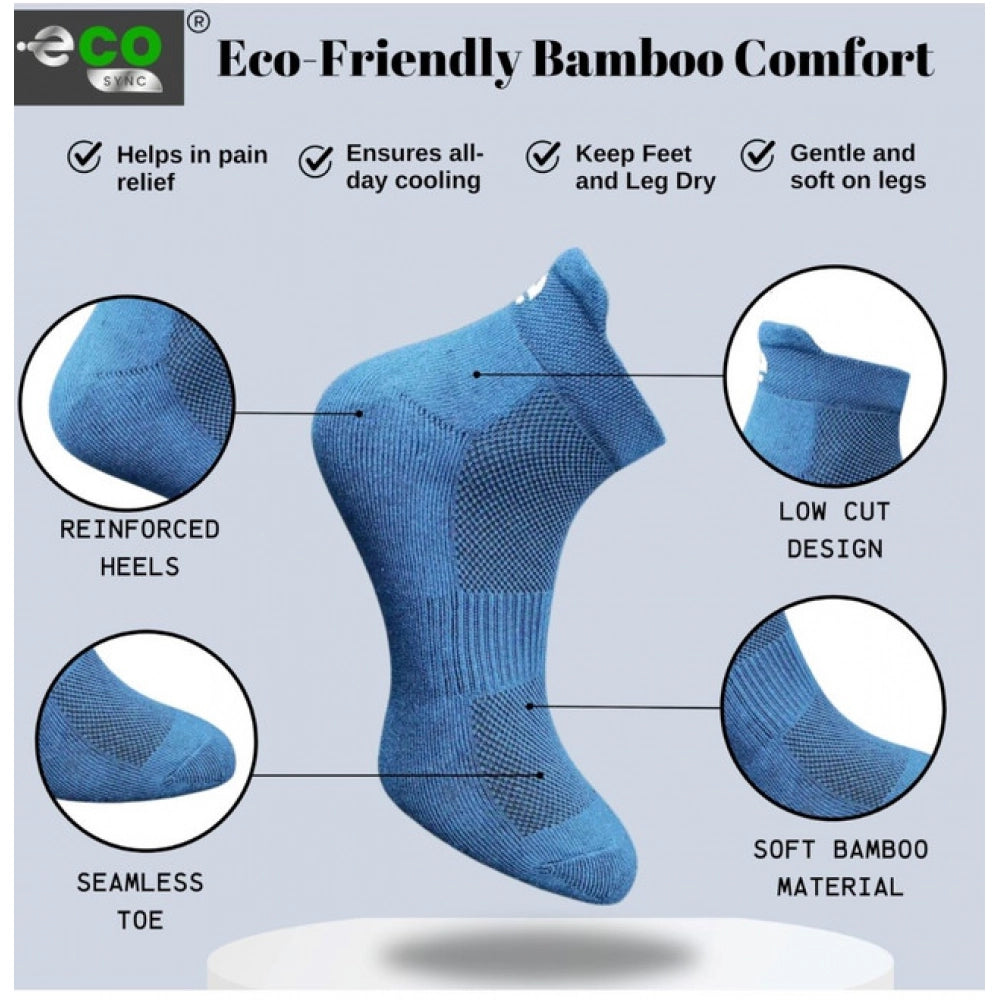 Generic 4_Pair Set Unisex Casual Bamboo Cotton Printed Ankle Length Socks (Multicolor)