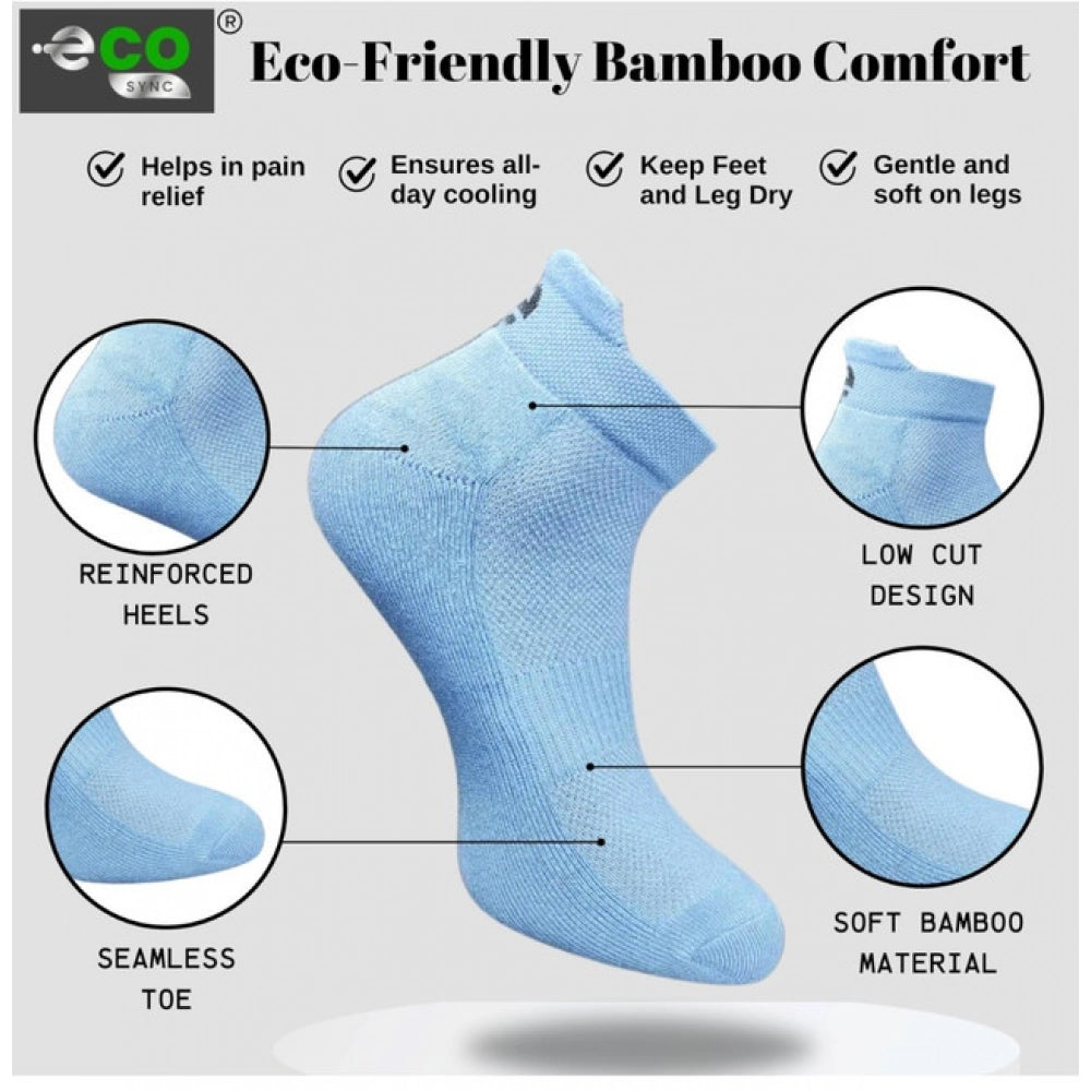 Generic 4_Pair Set Unisex Casual Bamboo Cotton Printed Ankle Length Socks (Multicolor)