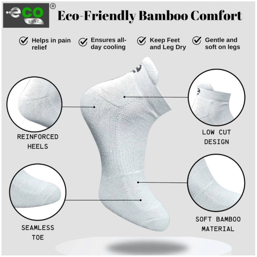 Generic 4_Pair Set Unisex Casual Bamboo Cotton Printed Ankle Length Socks (Multicolor)