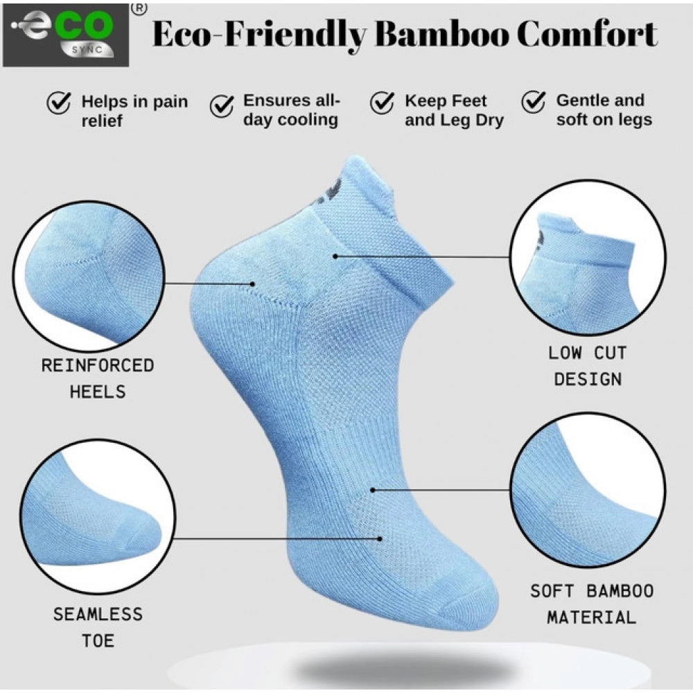 Generic 4_Pair Set Unisex Casual Bamboo Cotton Printed Ankle Length Socks (Multicolor)