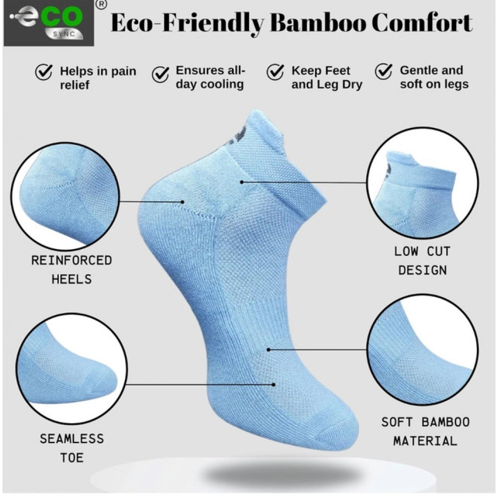 Generic 4_Pair Set Unisex Casual Bamboo Cotton Printed Ankle Length Socks (Multicolor)