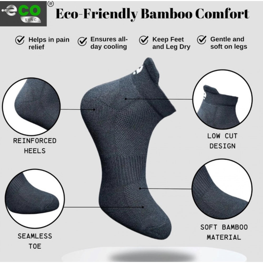 Generic 4_Pair Set Unisex Casual Bamboo Cotton Printed Ankle Length Socks (Multicolor)