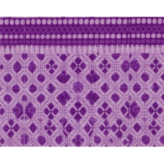 Generic Fleece Geometric Double Polar Warm Bedsheet with 2 Pillow Cover (Purple)