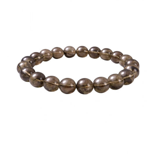 Generic Natural Crystal 8mm Smoky Quartz Bracelet (Brown)