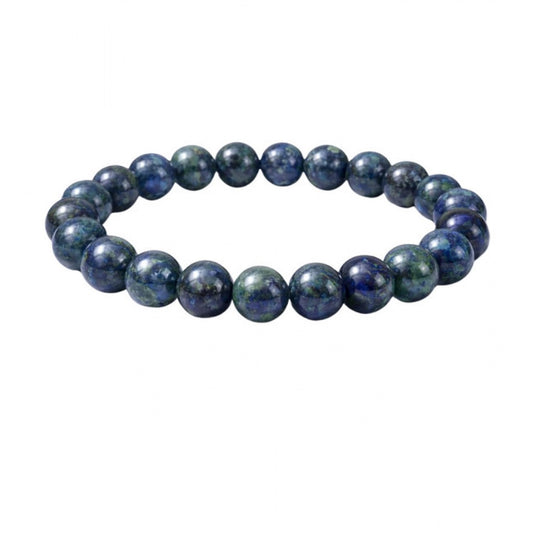 Generic Natural Crystal 8mm Azurite Bracelet (Dark Green)