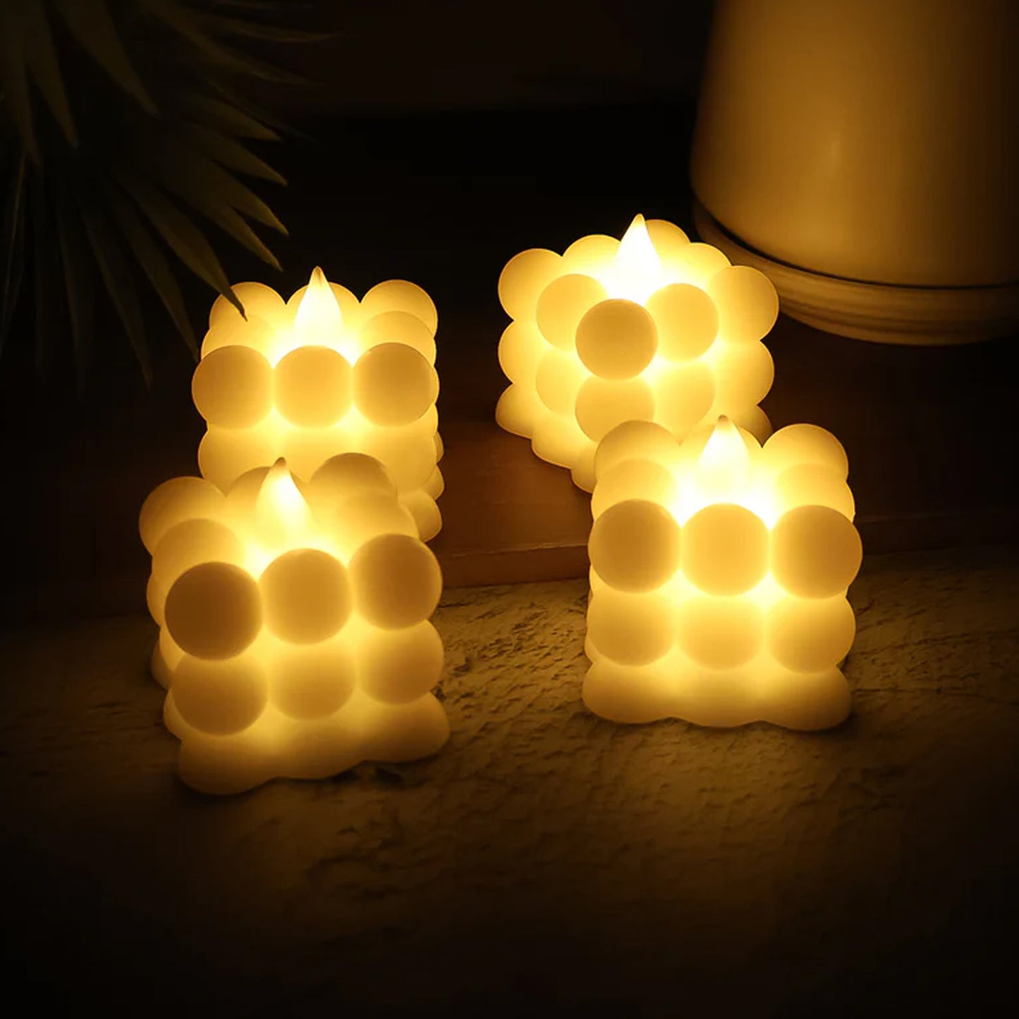 Decorative Led Bubble Candles (4 Pc Set)