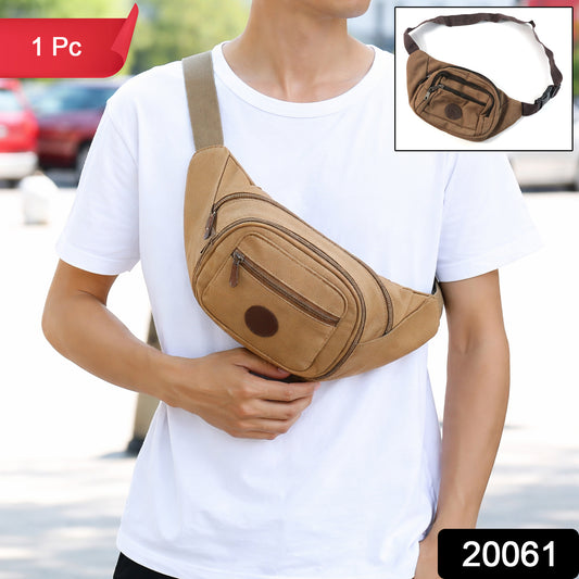 Stylish Canvas Waist Bag For Men Women (1 Pc)