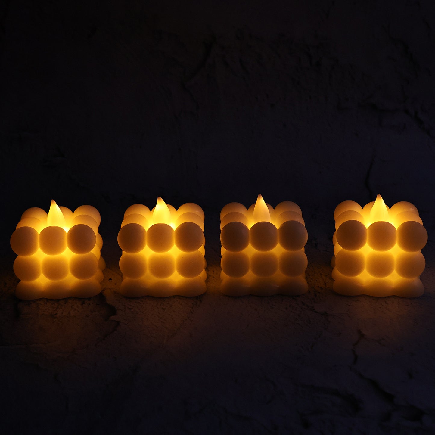 Decorative Led Bubble Candles (4 Pc Set)