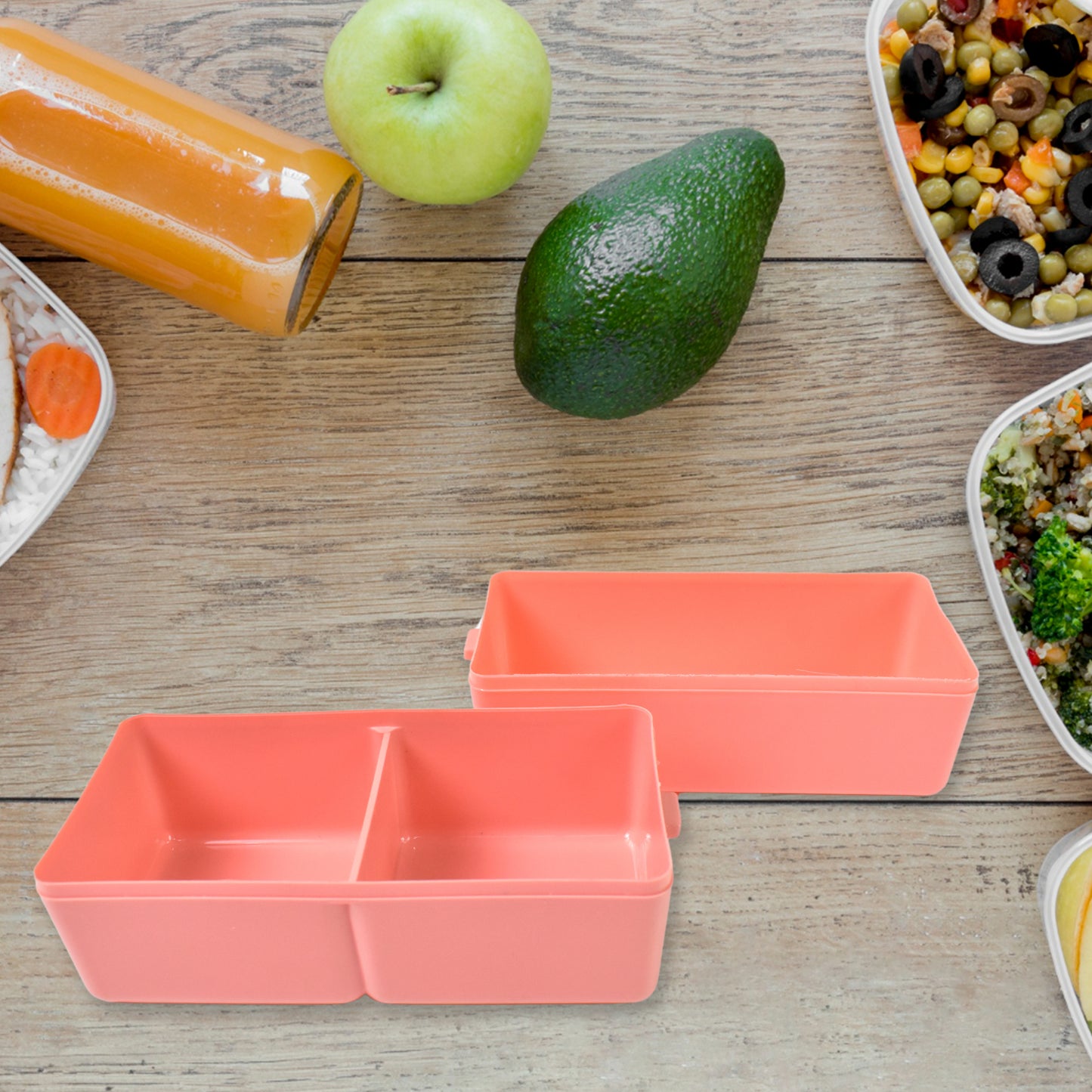 Plastic 3 Layer Leak Proof 3 Compartment Lunch Box For Office (1 Pc)