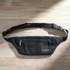 Classic Black Sports Waist Bag (1 Pc)