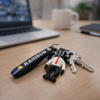 Rainbow Strap Cartoon Football Boy Keychain (1 Pc)