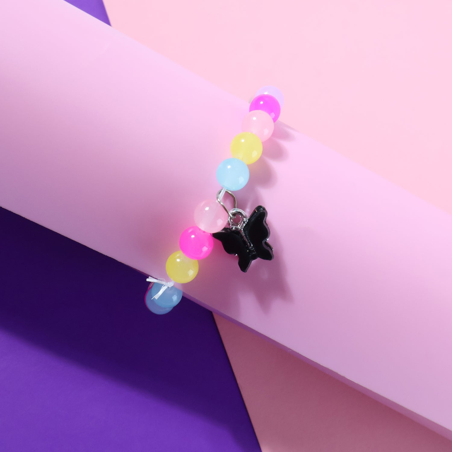 Premium Multicolor Pastel Bead Stretch Bracelet (1 Pc)