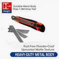 Heavy Duty 18mm Cutter Knife Set with Extra Blades for Office & Home