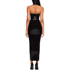 Mirror-finish Leather Sexy Off-shoulder Sheath Dress