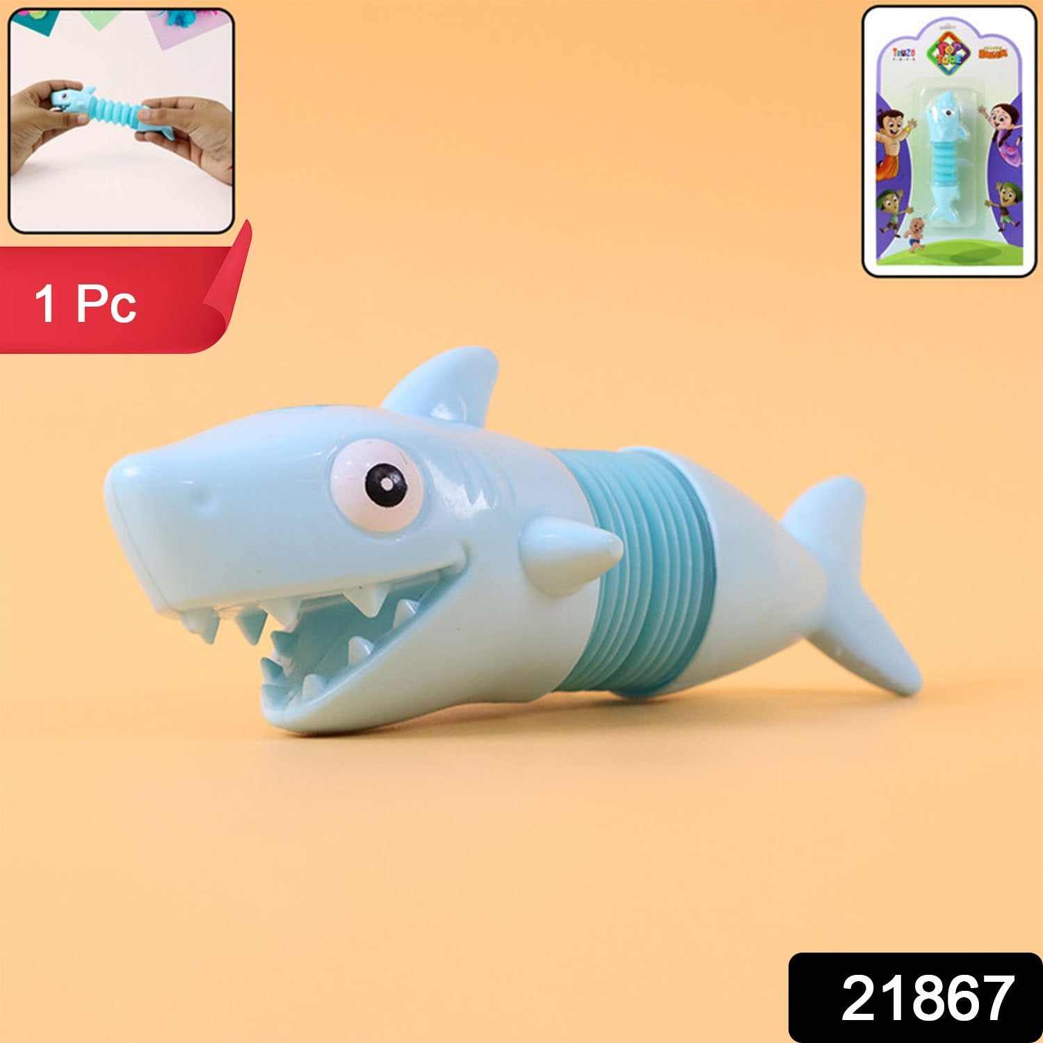 Flexible shark slinky toy for kids