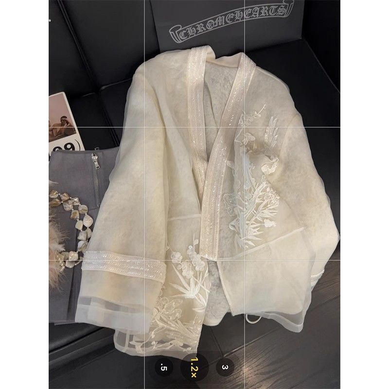 New Chinese-style Heavy Embroidery Shirt Womens Traditional Chinese-style Top