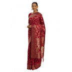 Generic Women's Banarasi Silk Saree (Red,5-6 Mtrs)