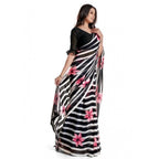 Generic Women's Georgette Saree With Blouse (Pink, 5-6mtrs)