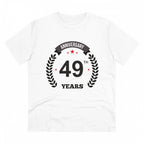 Generic Men's PC Cotton 49th Anniversary Printed T Shirt (Color: White, Thread Count: 180GSM)