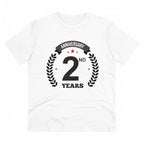 Generic Men's PC Cotton 2nd Anniversary Printed T Shirt (Color: White, Thread Count: 180GSM)
