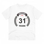 Generic Men's PC Cotton 31st Anniversary Printed T Shirt (Color: White, Thread Count: 180GSM)