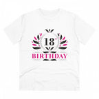 Generic Men's PC Cotton 18th Birthday Printed T Shirt (Color: White, Thread Count: 180GSM)