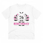 Generic Men's PC Cotton 76th Birthday Printed T Shirt (Color: White, Thread Count: 180GSM)