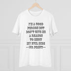 Generic Men's PC Cotton I Am Good Person Printed T Shirt (Color: White, Thread Count: 180GSM)