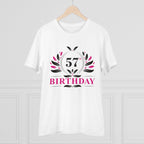 Generic Men's PC Cotton 57th Birthday Printed T Shirt (Color: White, Thread Count: 180GSM)