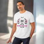 Generic Men's PC Cotton 80th Birthday Printed T Shirt (Color: White, Thread Count: 180GSM)