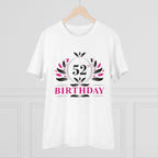 Generic Men's PC Cotton 52nd Birthday Printed T Shirt (Color: White, Thread Count: 180GSM)