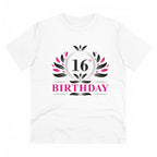 Generic Men's PC Cotton 16th Birthday Printed T Shirt (Color: White, Thread Count: 180GSM)
