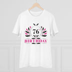 Generic Men's PC Cotton 76th Birthday Printed T Shirt (Color: White, Thread Count: 180GSM)
