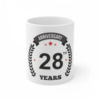 Generic Ceramic 28th Anniversary Printed Coffee Mug (Color: White, Capacity:330ml)