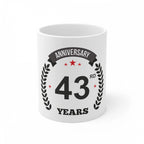 Generic Ceramic 43rd Anniversary Printed Coffee Mug (Color: White, Capacity:330ml)