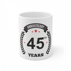 Generic Ceramic 45th Anniversary Printed Coffee Mug (Color: White, Capacity:330ml)