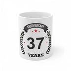Generic Ceramic 37th Anniversary Printed Coffee Mug (Color: White, Capacity:330ml)