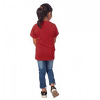Generic Girls Cotton Tribal Half Sleeve TShirt (Maroon)