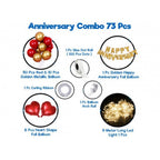 Generic Red And Golden Happy Anniversary Decorations Set Of Metallic Balloons (Multicolor)