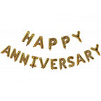 Generic Happy Anniversary Alphabet Foil Balloon Combo With Bottle And Cheersglass Balloons (Multicolor)