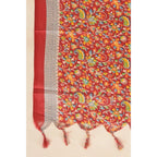 Generic Women's Art Silk Printed Dupatta (Red, Length: 2.25 to 2.50 Mtr)