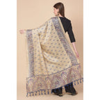 Generic Women's Art Silk Printed Dupatta (Gold, Length: 2.25 to 2.50 Mtr)